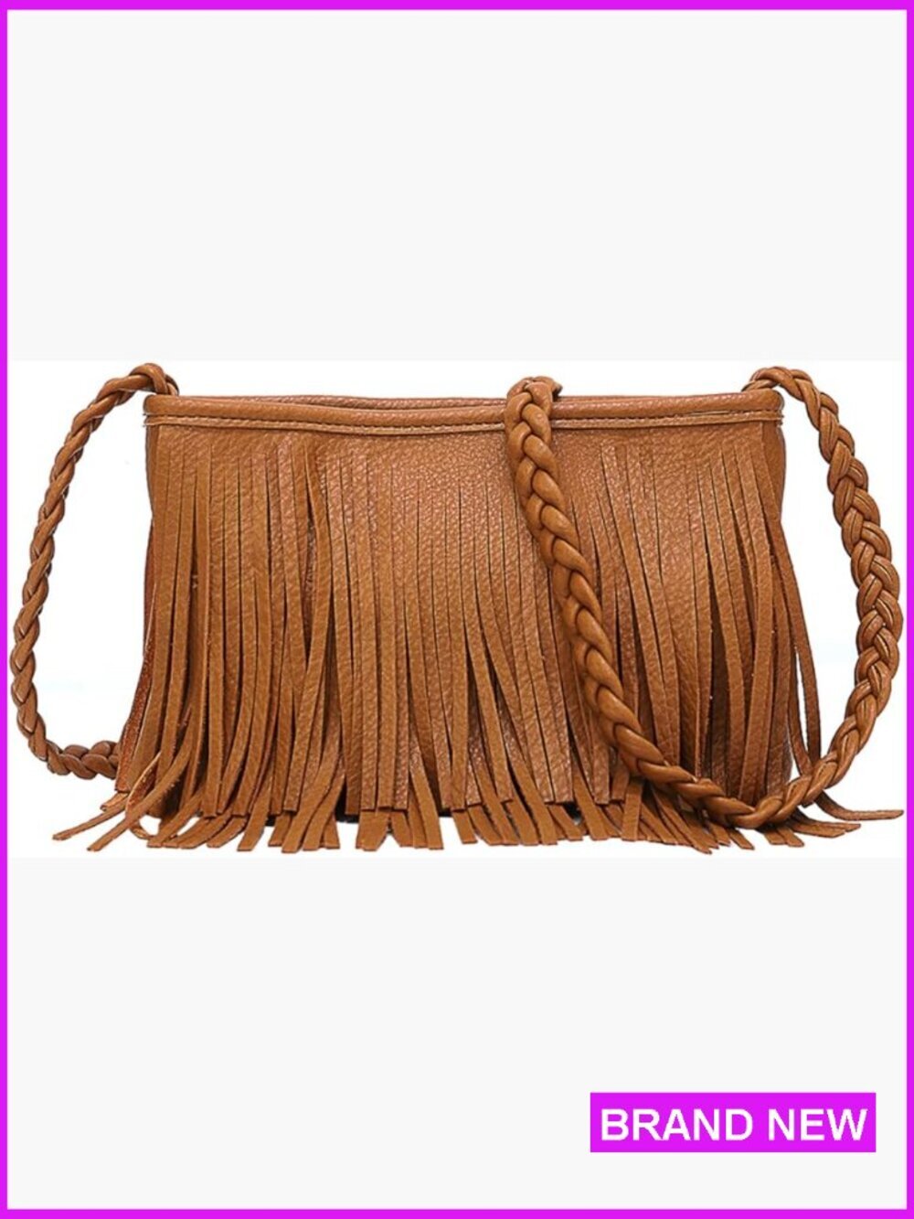 Fringe Crossbody Bag Bohemian Sling Purse Lightweight Leather Shoulder Bag - Picture 1 of 7